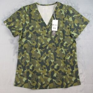Figs Printed Freetex Catarina One-Pocket Scrub Top Green Camo W23SW1066 Small